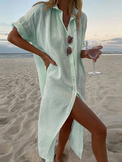 Jillian - Vestido largo camisero holgado