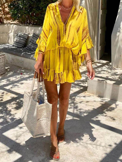 Lara - Minivestido informal con escote en V suave