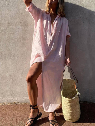 Jillian - Vestido largo camisero holgado