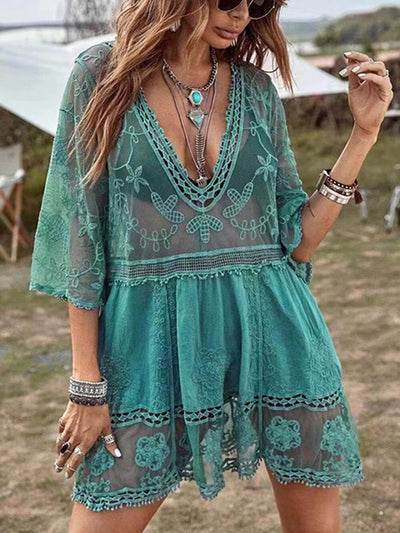 Molly - Loose V-Neck Mini Dress