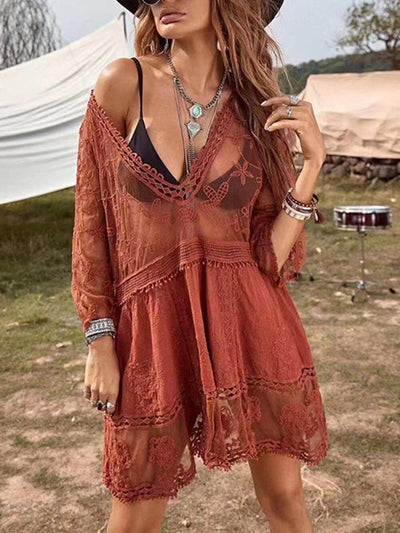 Molly - Loose V-Neck Mini Dress