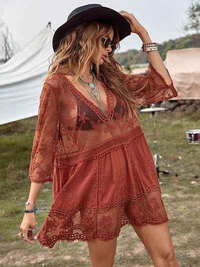 Molly - Loose V-Neck Mini Dress