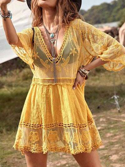 Molly - Loose V-Neck Mini Dress