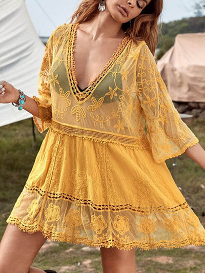 Molly - Loose V-Neck Mini Dress