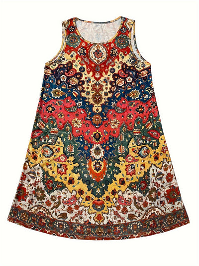 Sabrina - Boho-Chic Sleeveless Knit Mini Dress