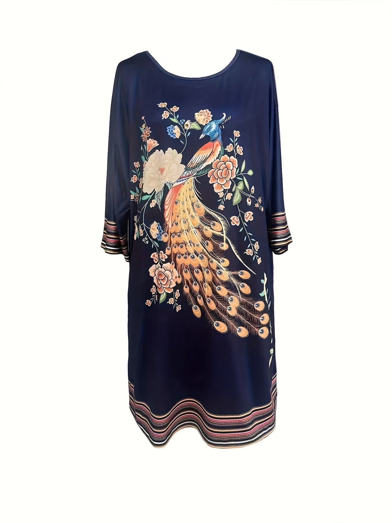 Jennifer - Peacock Floral Print Dress