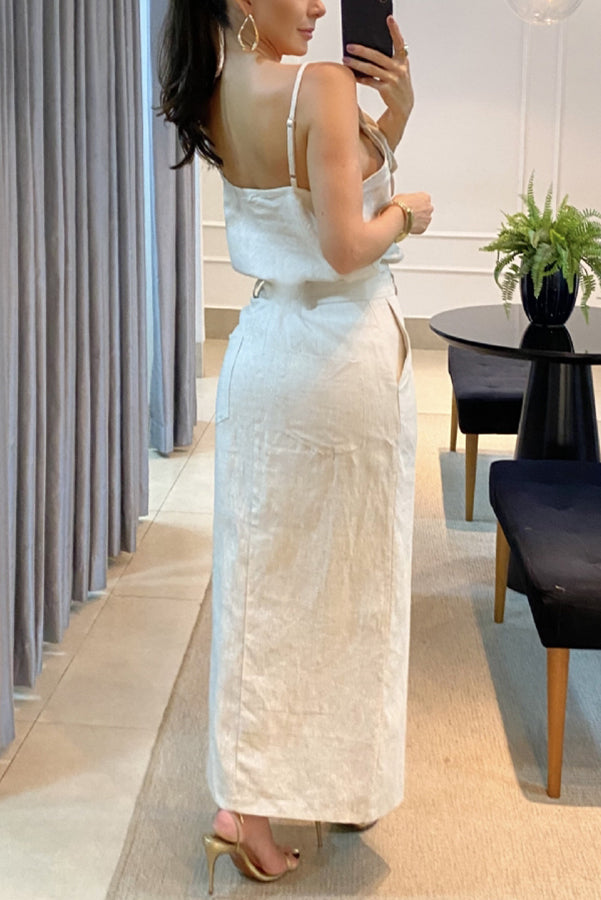 Nica - Vestido largo elegante con abertura frontal