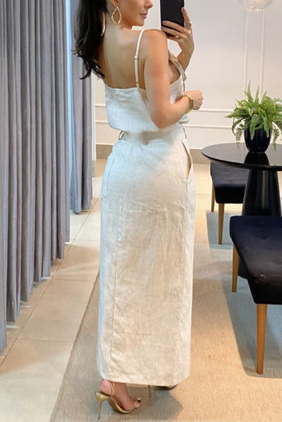 Nica - Vestido largo elegante con abertura frontal