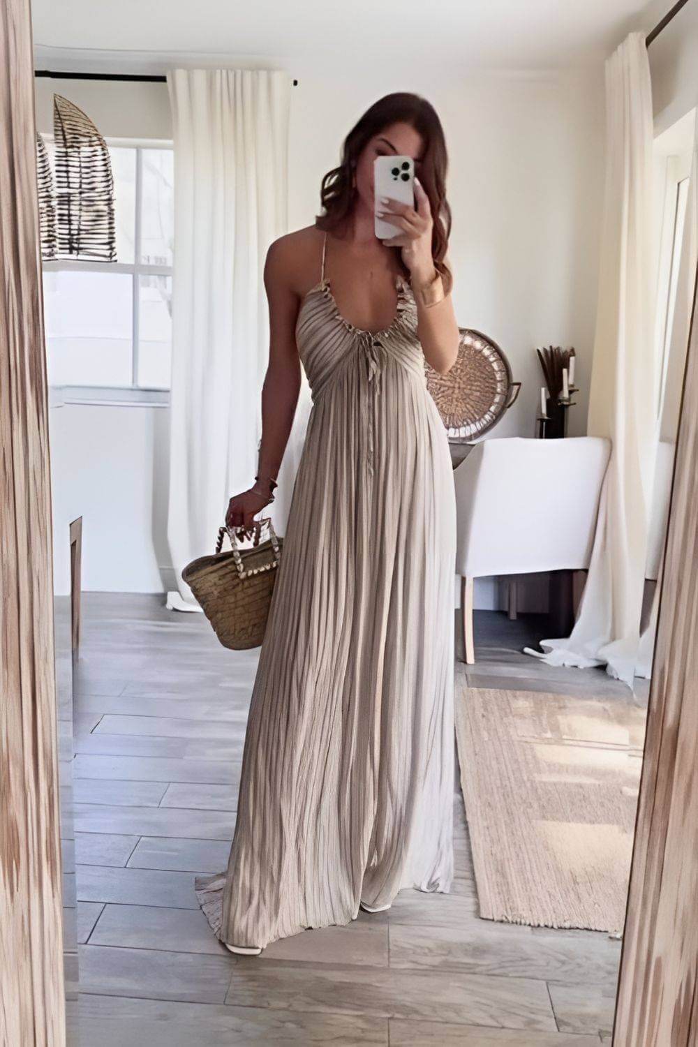 Lanie - Vestido largo plisado elegante