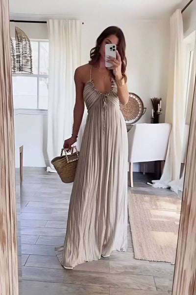 Lanie - Vestido largo plisado elegante