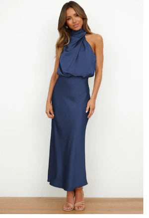 Mary - Elegante vestido midi con cintura elástica