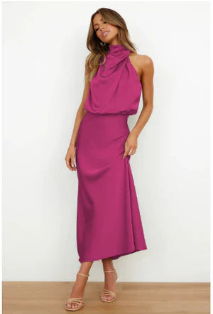 Mary - Elegante vestido midi con cintura elástica