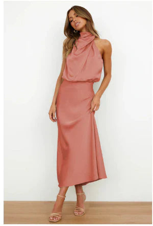 Mary - Elegante vestido midi con cintura elástica