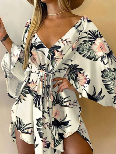 Daisy - Floral V-Neck Boho Mini Dress