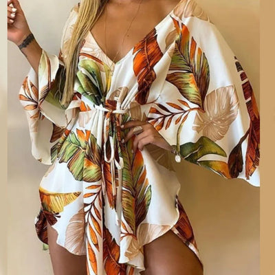 Daisy - Floral V-Neck Boho Mini Dress