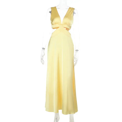 Maira - Sleek Sleeveless V-Neck Maxi Dress