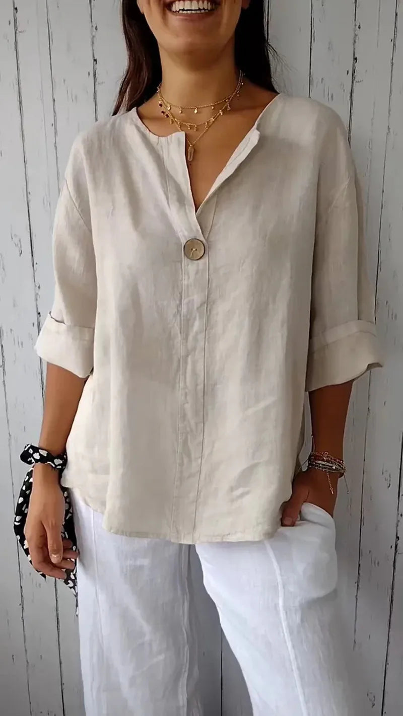 Mia – Minimalist Button Blouse