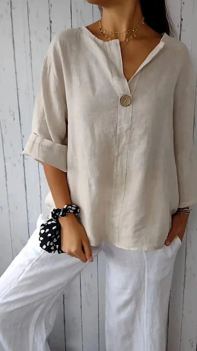 Mia – Minimalist Button Blouse