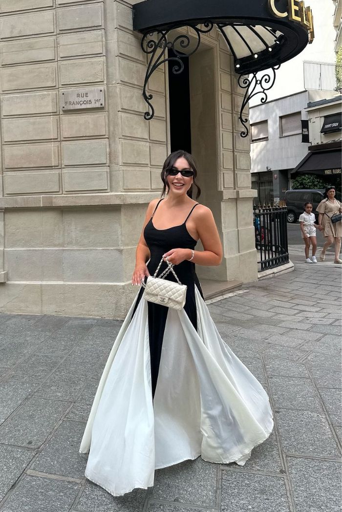 Viara - Vestido largo con paneles