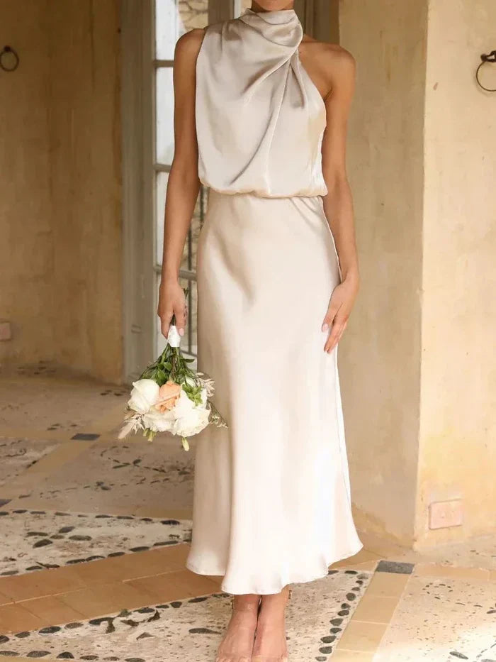 Mary - Elegante vestido midi con cintura elástica