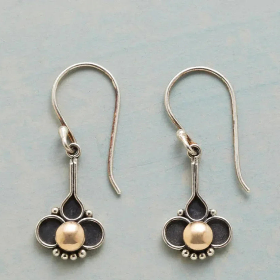 Avalon – Pendientes bohemios de plata con trébol y perla