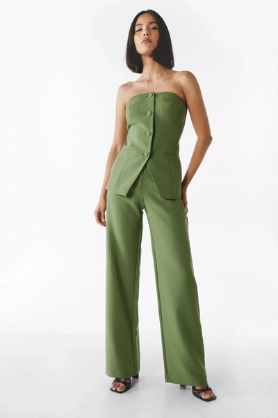 Bria – Strapless Buttoned Two-Piece Set