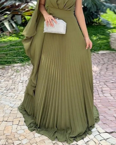 Araluen | One-shoulder Pleated Dress