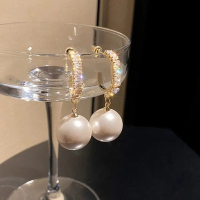 Alanna – Pendientes de lujo de perla y circonita