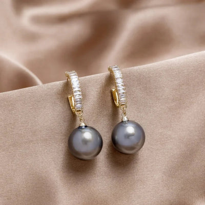 Alanna – Pendientes de lujo de perla y circonita