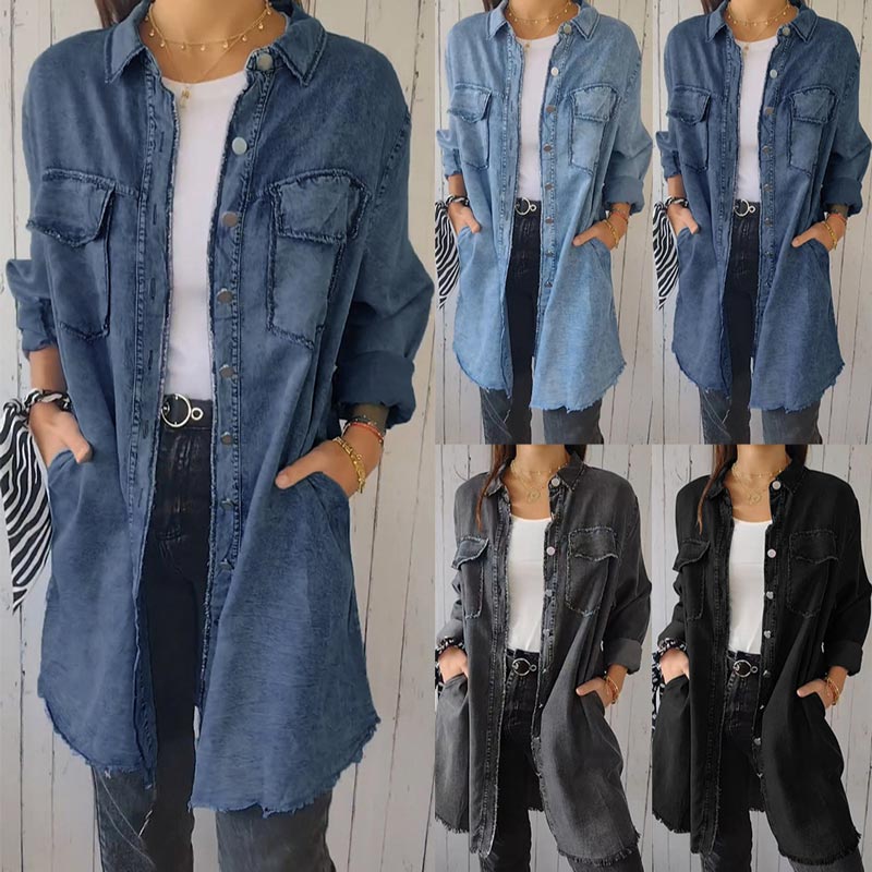 Deandra - Stylish Oversized Denim Shirt