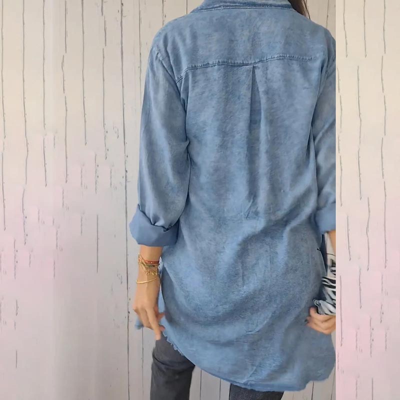 Deandra - Stylish Oversized Denim Shirt