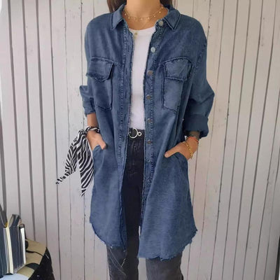 Deandra - Stylish Oversized Denim Shirt