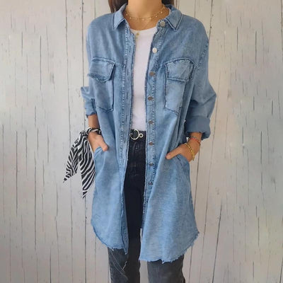 Deandra - Stylish Oversized Denim Shirt