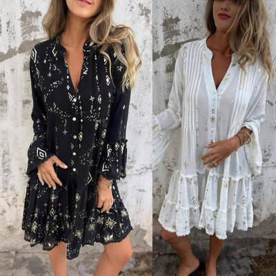 Mara - Vestido mini de manga larga de moda
