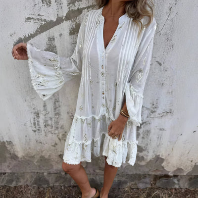 Mara - Vestido mini de manga larga de moda