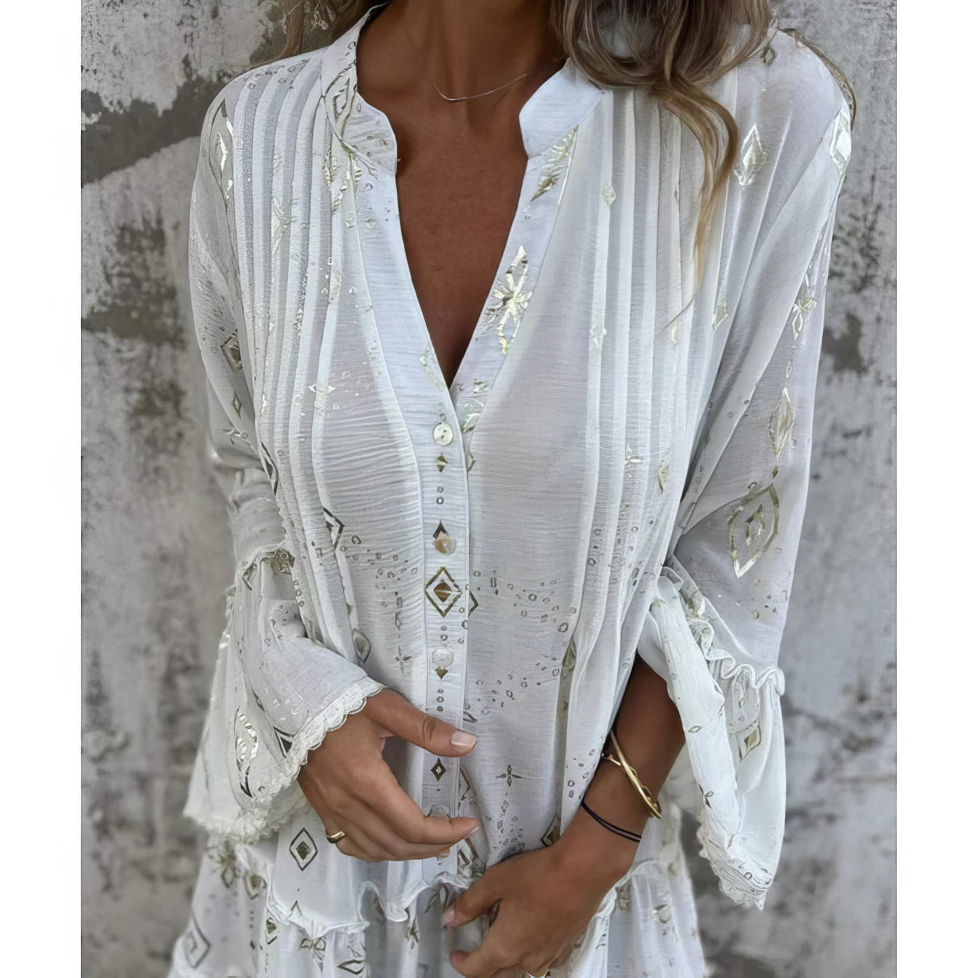 Mara - Vestido mini de manga larga de moda