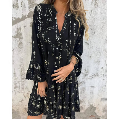 Mara - Vestido mini de manga larga de moda