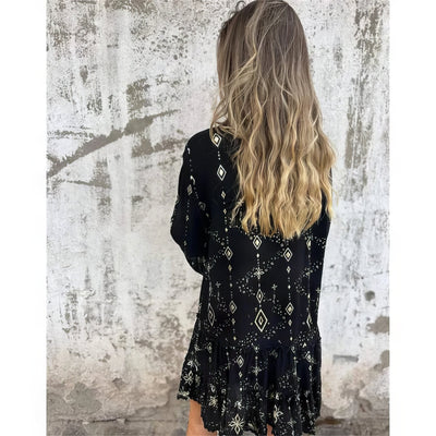 Mara - Vestido mini de manga larga de moda