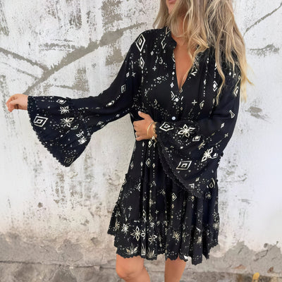 Mara - Vestido mini de manga larga de moda