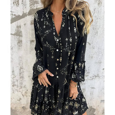 Mara - Vestido mini de manga larga de moda