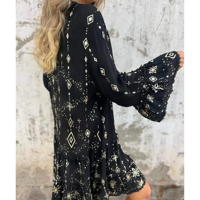 Mara - Vestido mini de manga larga de moda