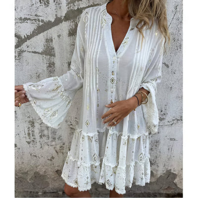 Mara - Vestido mini de manga larga de moda
